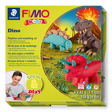 Staedtler 8034 01 LY Fimo kids form&play Set Farm (superweiche, ofenhärtende Knete, kinderleichte Anleitung, wiederverschließbare Box, Set mit 4 Fimo Blöcken, 1 Modellierstab und 1 Spielkulisse) im Sale